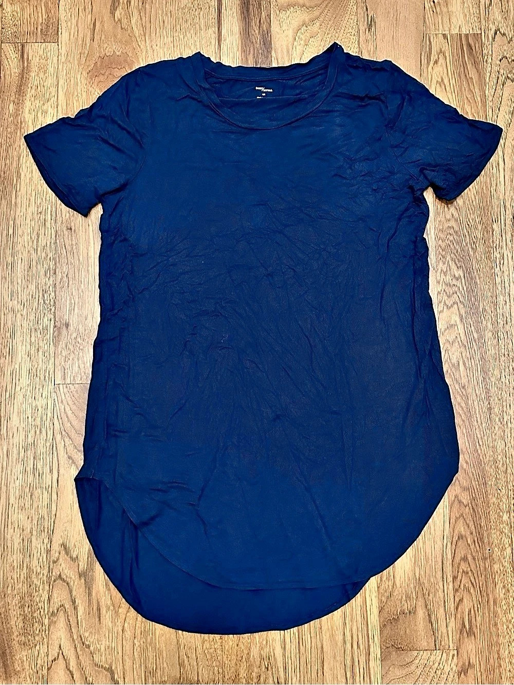 Daily Ritual Short Sleeve Curved Hem Tee in Blue Size Large Like New